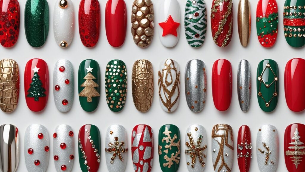 Abstract Christmas Nails